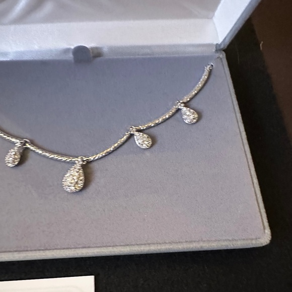 Nolan Miller Glamour Collection Necklace teardrop shape sparkle silver - Picture 3 of 5